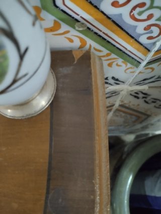 Mesa consola vintage madera y metal