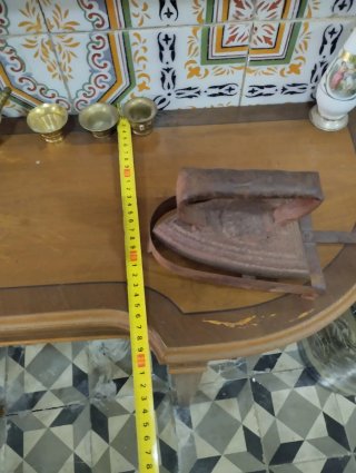 Mesa consola vintage madera y metal