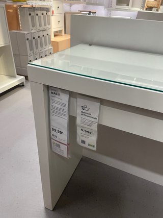 Tocador escritorio cristal blanco. NUEVO, sin usar