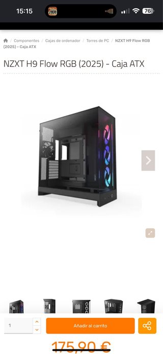 NZXT H9 Flow RGB Caja ATX