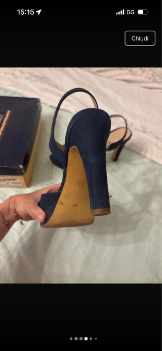 Scarpe con tacco blu eleganti Tg 39