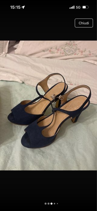 Scarpe con tacco blu eleganti Tg 39