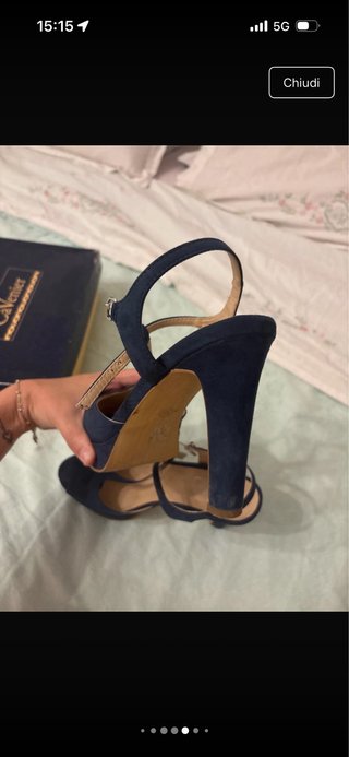 Scarpe con tacco blu eleganti Tg 39