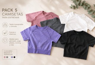 Pack 5 Camisetas Deportivas Talla XS