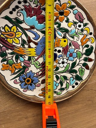 Plato decorativo pintado a mano 17cm