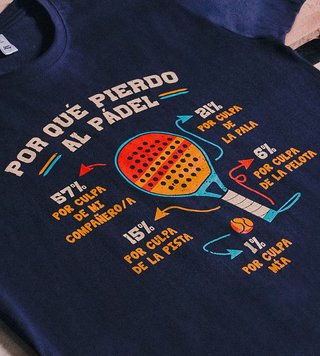 Camiseta Pampling Por qué pierdo al pádel Talla L