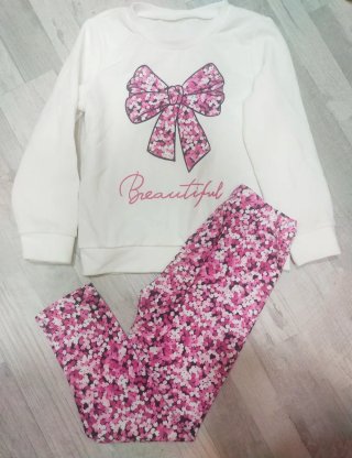 Conjunto niña: Sudadera y leggings estampado