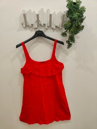 Copricostume rosso con volant