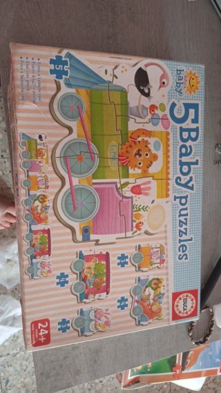 Puzzle Educa Baby 5 Puzzles Tren Animales