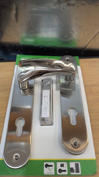 2 Juego de manilla con placa de puerta Arosa de aluminio