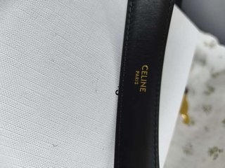 Cinturón Celine Triomphe Hebilla Oro Negro
