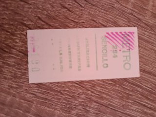 Billete Metro Sencillo 19 X 84