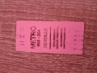 Billete Metro Sencillo 19 X 84