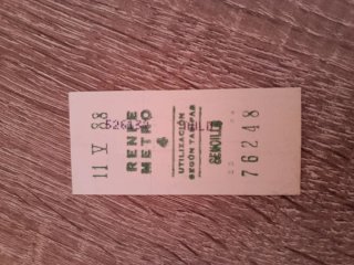 Billete Metro Sencillo 19 X 84