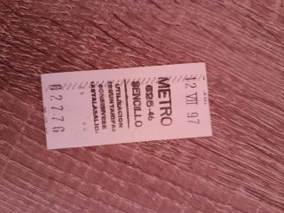 Billete Metro Sencillo 19 X 84