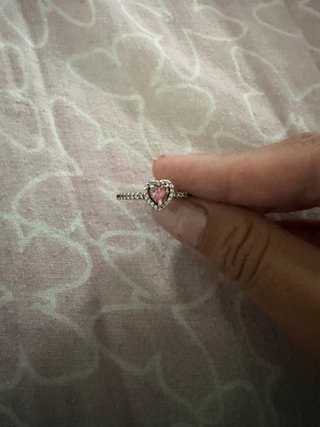 Anillo Pandora Corazón Rosa Plata talla 54