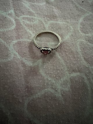 Anillo Pandora Corazón Rosa Plata talla 54