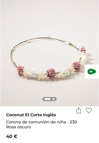 Corona Comunión Niña Flores Rosa Blanco