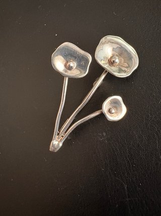 Broche Joidart Plata 925 Diseño Orgánico Flores