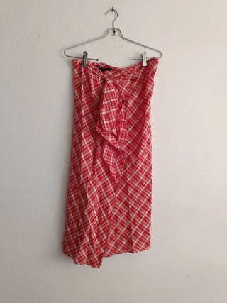 Falda de cuadros volantes Zara Talla S