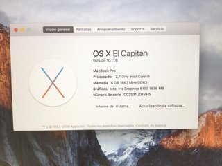 E591448-0 PORTATIL APPLE APPLE MACBOOK PRO CORE I5