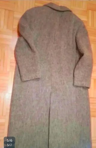 Abrigo largo gris perla talla 46