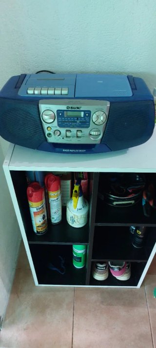 Radiocasete Sony Azul y Plateado