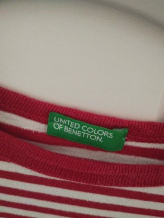Camiseta Benetton Rayas Rojas y Blancas