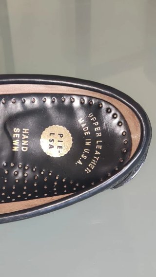 Mocasines Pielsa Hombre Negro Cuero Hechos USA
