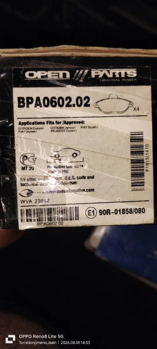 Pastillas Freno OPEN PARTS BPA0602.02