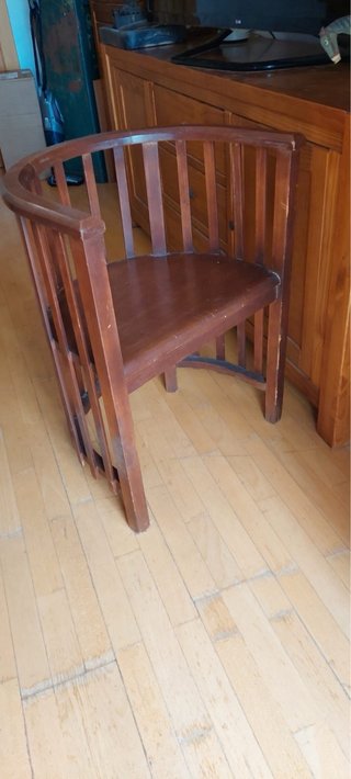 Silla/butaca madera maciza estilo barril vintage