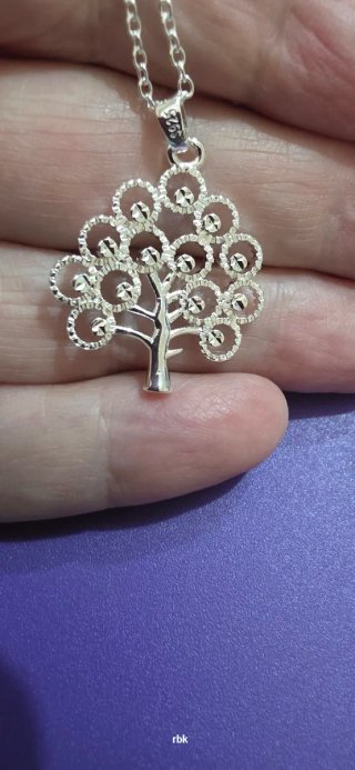 Colgante árbol de la vida plateado