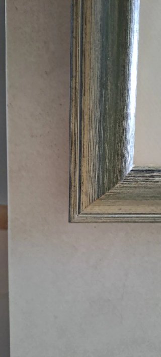 Marco para lienzo/acuarela beige y verde