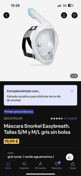 Kit Snorkel Máscara + Boya Roja
