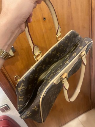 Bolso Maletin  Marrón y Beige