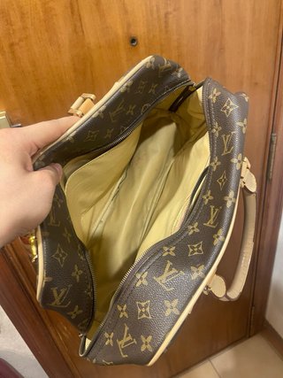 Bolso Maletin  Marrón y Beige