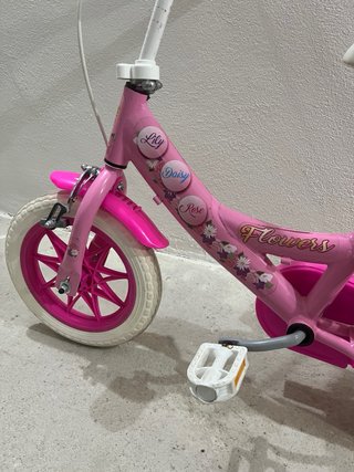 Bicicleta infantil Flowers 12 pulgadas + ruedines