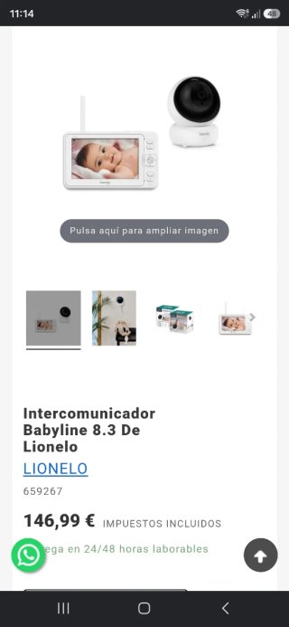 Cámara vigilancia  Bebé intercomunicador Lionelo