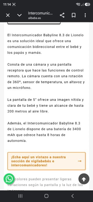 Cámara vigilancia  Bebé intercomunicador Lionelo