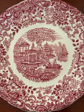 Plato La Cartuja de Sevilla Rojo y Blanco