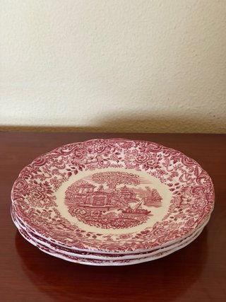 Plato La Cartuja de Sevilla Rojo y Blanco