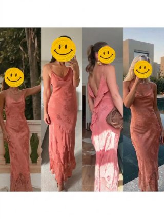 Vestido largo Zara jacquard encaje talla XS