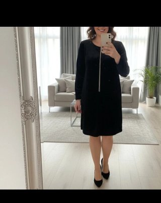Vestido Violeta by Mango Talla 46 Negro