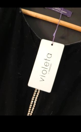 Vestido Violeta by Mango Talla 46 Negro