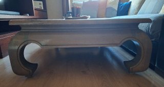Mesa de centro estilo balinés madera y ratán