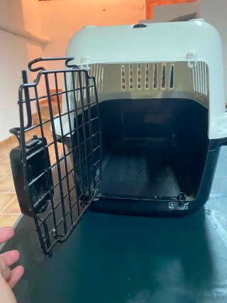 Transportín para Gato Azul y Blanco