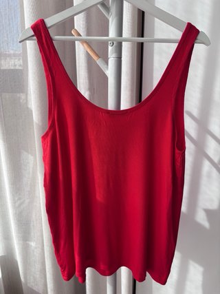 Top Zara Rojo Canalé Talla XL