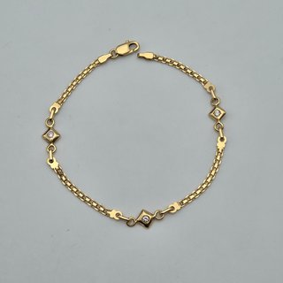 Pulsera oro de 18k Bismark con Piedras 4.52 g 19cm