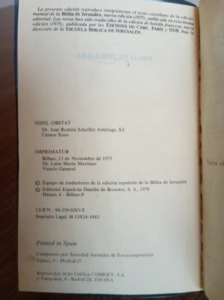 Biblia de Jerusalén (1983) Desclée De Brouwer