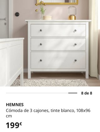 Cómoda blanca de madera